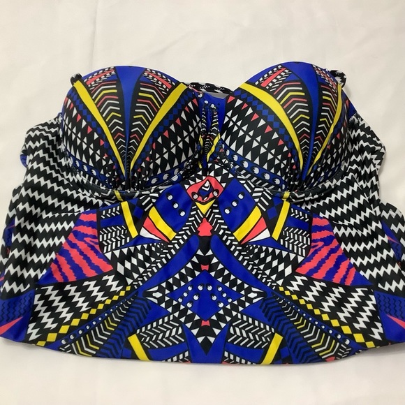 Boho blue one piece swimsuit size L (0037) - Picture 4 of 13